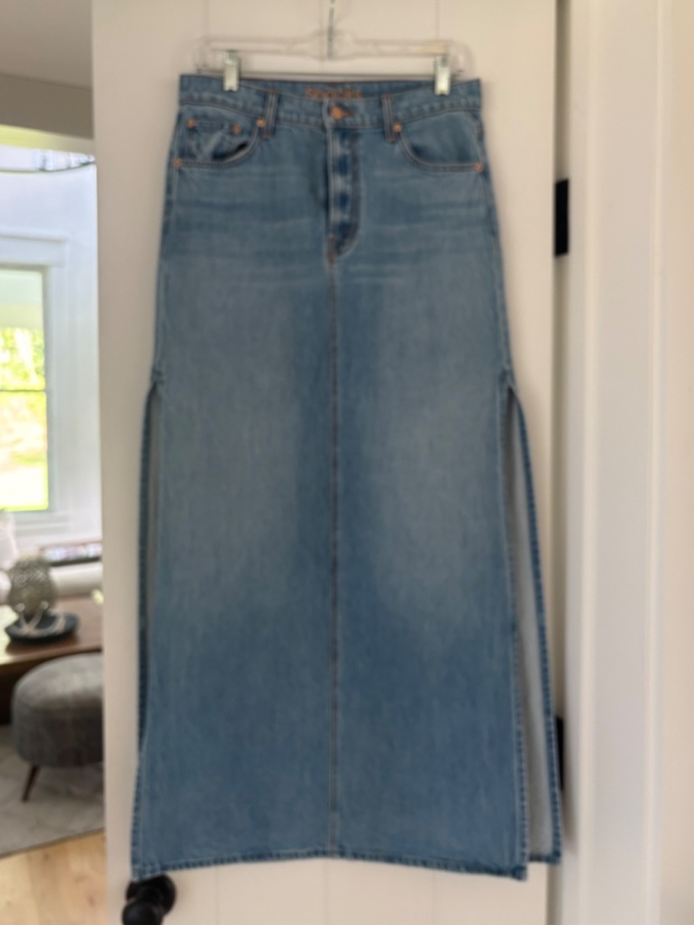NWOT MOTHER Denim Snacks Denim Maxi Skirt